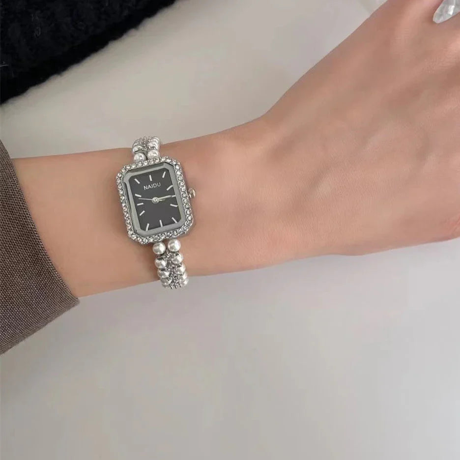 Pearl Studded Strap Women Watch Luxury Ladies Gift Bracelet Watch Fashion Quartz Wristwatches Dropshipping Relojes Para Mujer