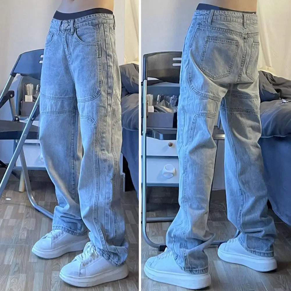 Trousers Denim Pants Streetwear Hip Hop Low Rise Baggy Jeans For Men