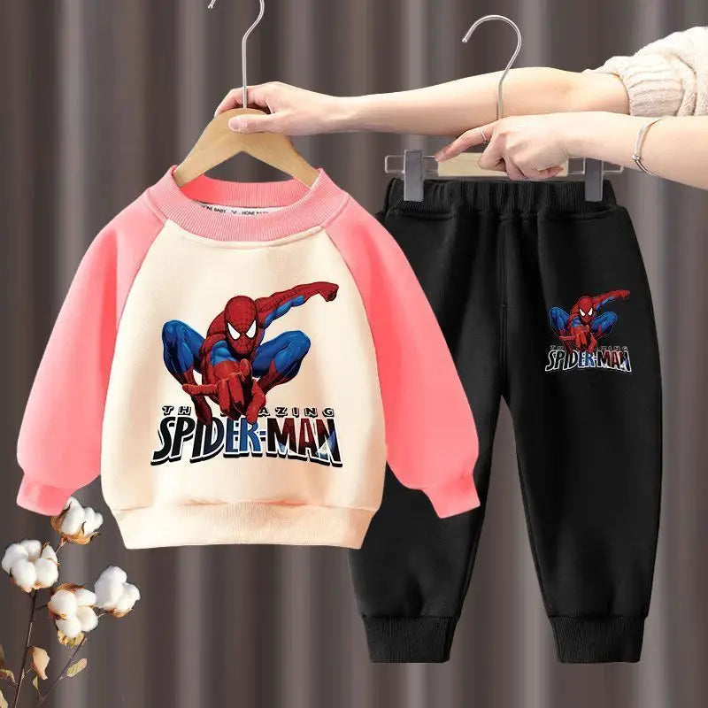 Marvel Spring Autumn Children's Clothing Sets Spiderman Boys Sweatshirt and Sweatpant 2pcs Kids Tracksuits Boys Pullover Set
