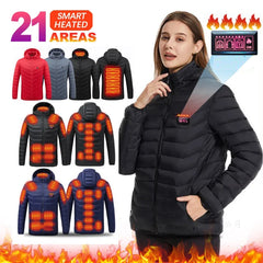 Heated Jacket Men Women USB Self Heated Clothing Washed Cotton Warm Coats