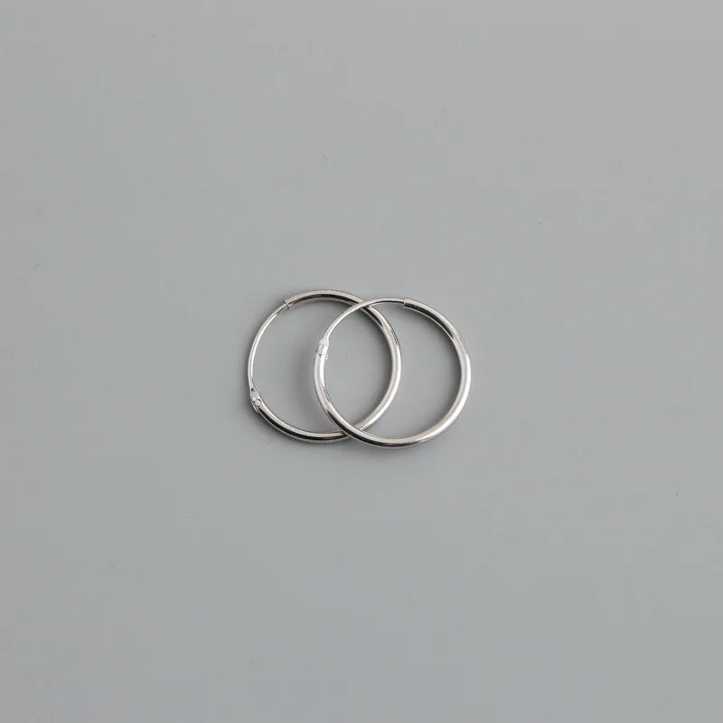 WANTME Genuine 925 Sterling Silver Fashion Korean Simple Hoop Earrings for Women Men Charming Chic Party Jewelry Accessories