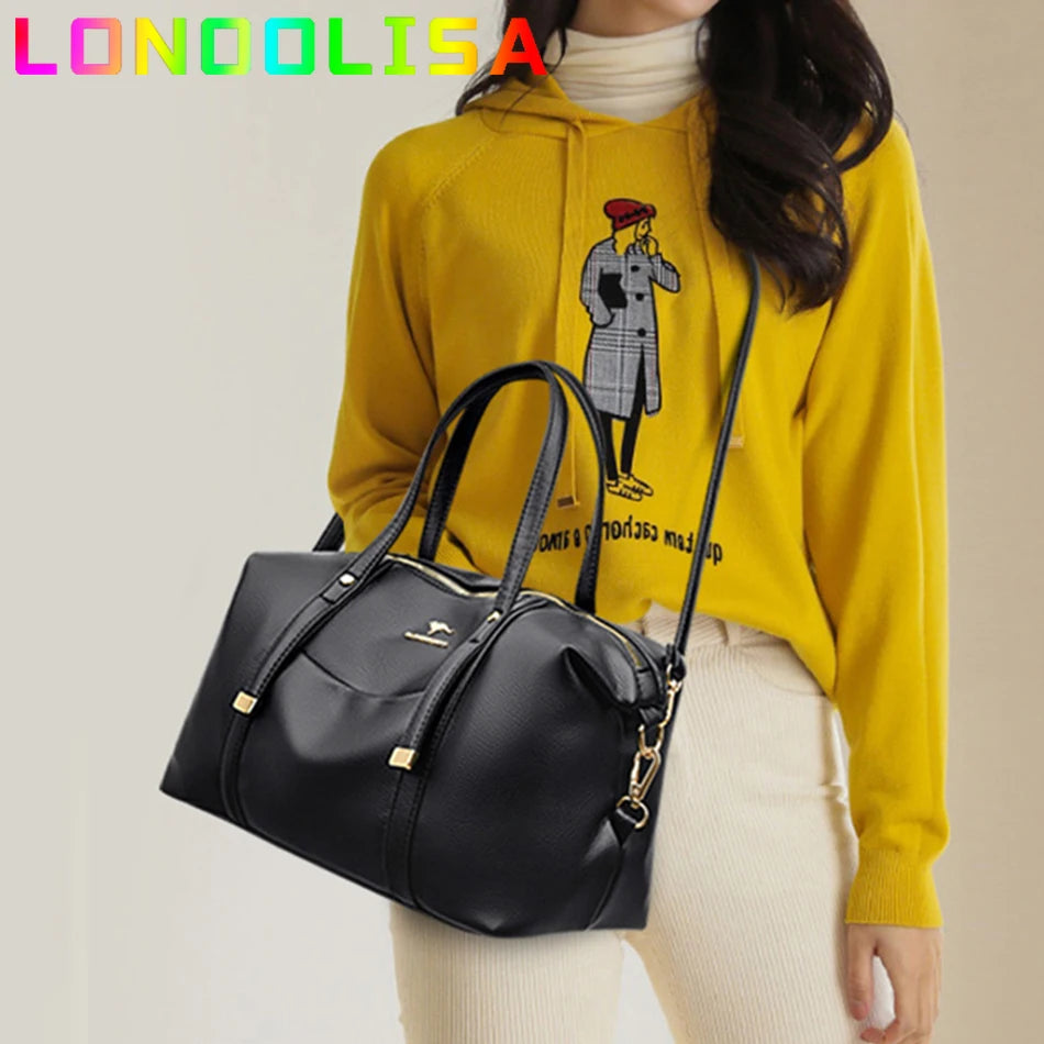 Casual Tote Bag Soft Leather Large Capacity Handbag Women's Bag