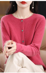 Spring and Autumn  New 100% pure merino cashmere sweater women's O-neck