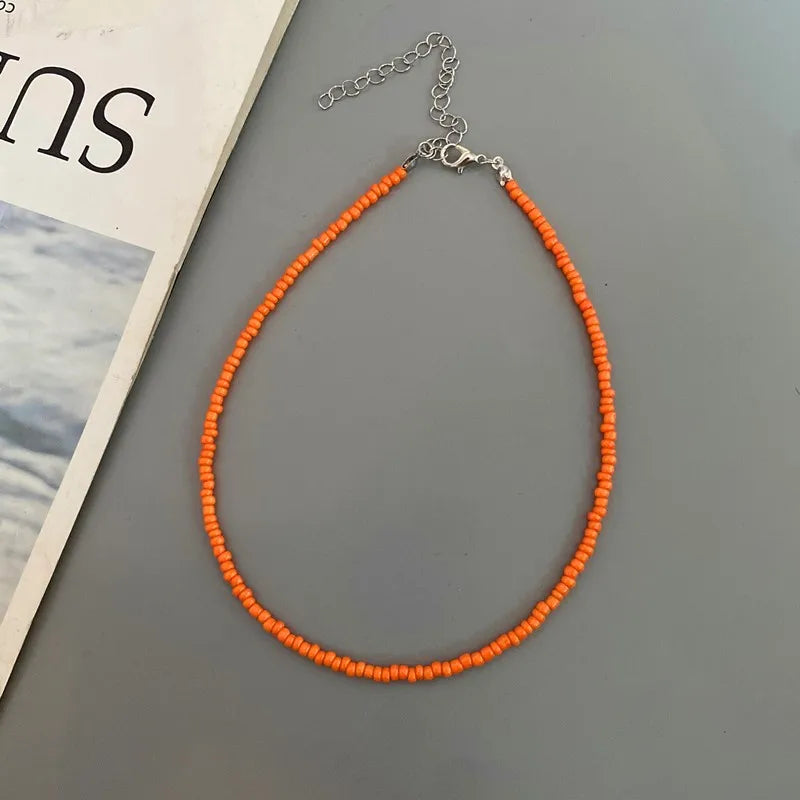 New Seed Beads Bohemia  Choker Chain Fashion  Charm Collar Colorful Handmade Colar Collar Necklace Jewelry Femme