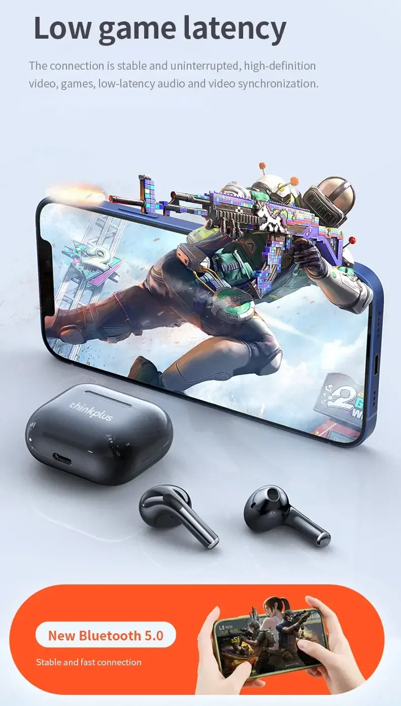 Original LP40 NEW Bluetooth V5.0 Earphones IPX4 Waterproof With Semi-in-ear Design Sport Headphones Low Latency Music Earbuds