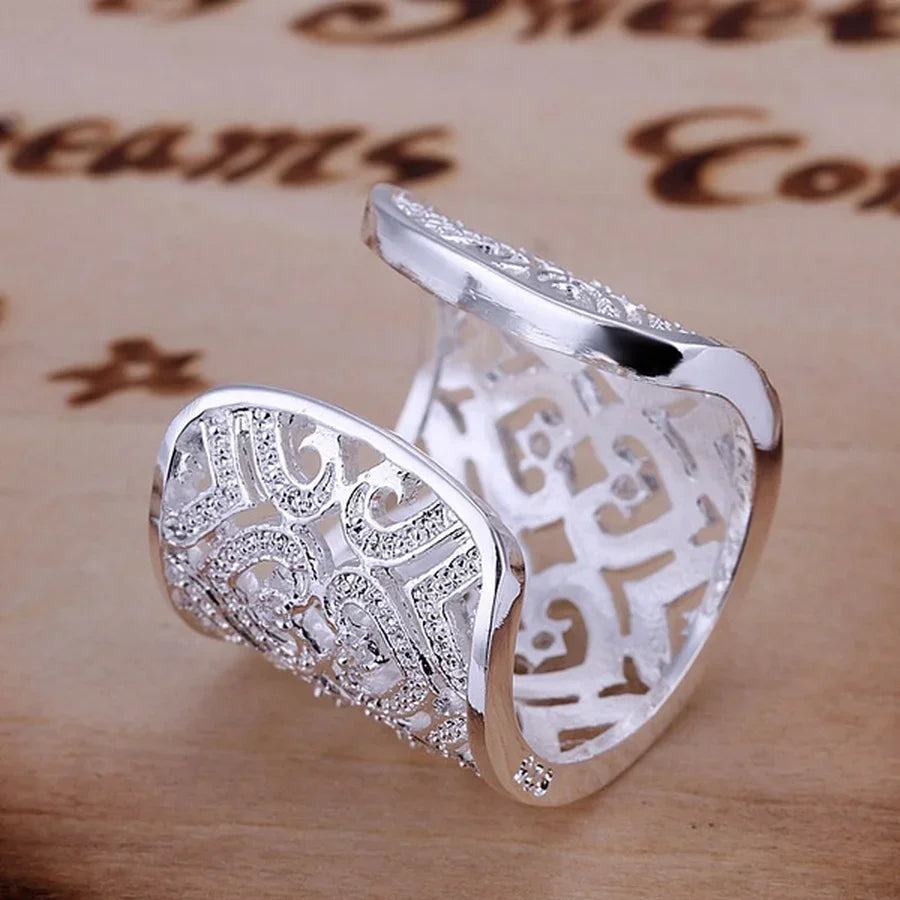 925 Sterling silver Ring Jewelry noble Charms women lady crystal gorgeous