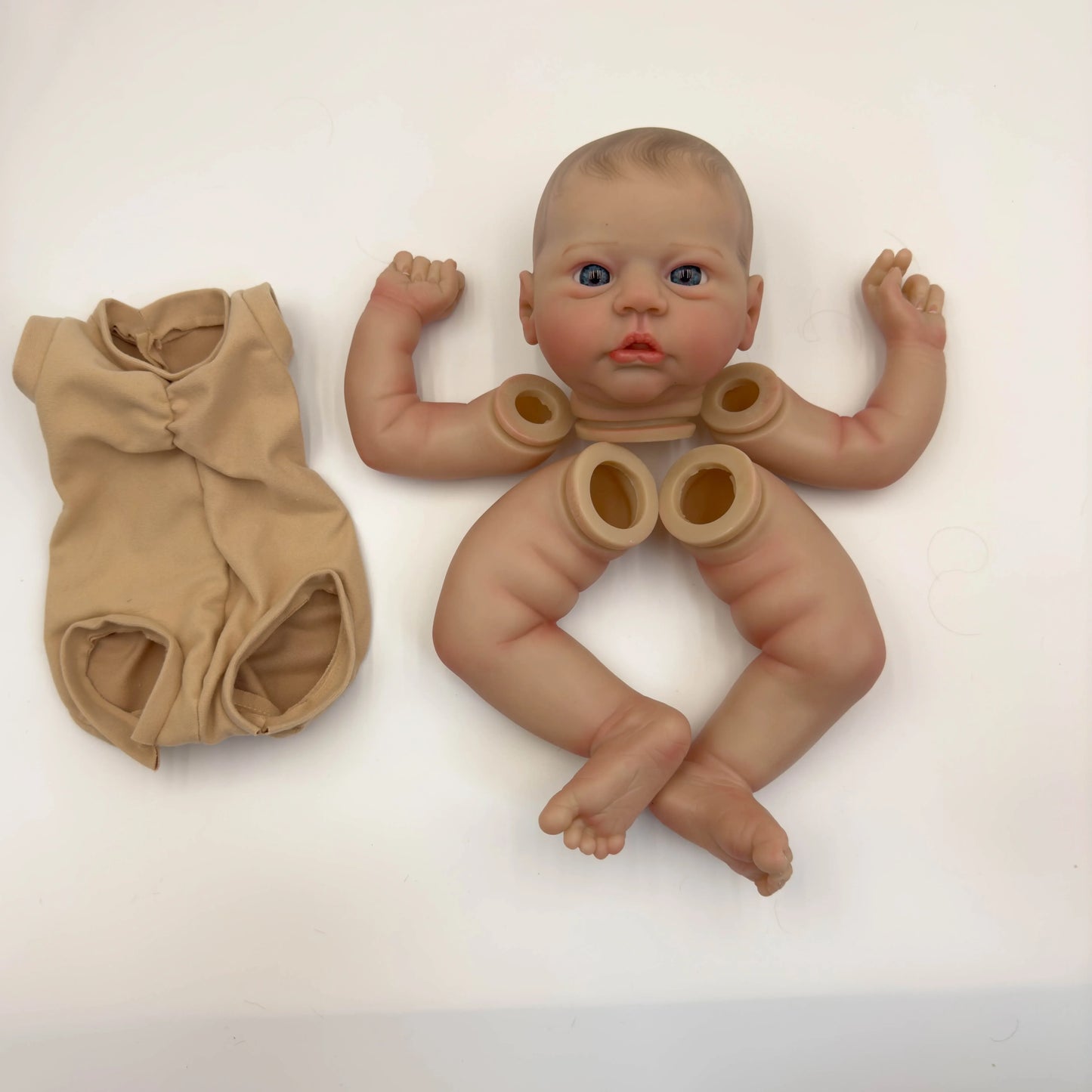 NPK 19inch Lifelike Reborn Doll kit  Evi painted Doll kit Unfinished Doll parts with Hand Painted Hair