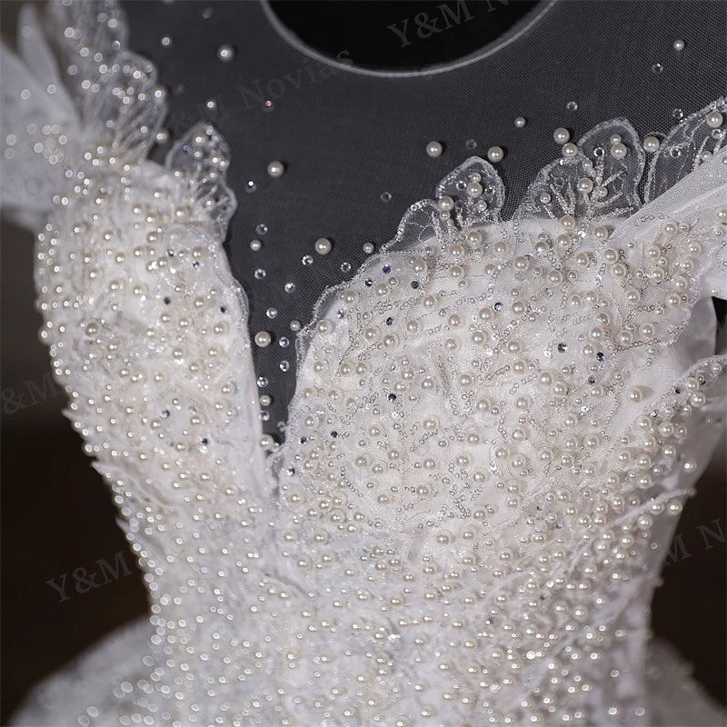 White Bridesmaid Dresses: Exquisite Off Shoulder Wedding Dress Bride Small Main