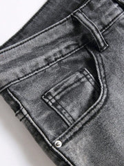 Men‘s Stretchy Denim Jeans Streetwear Tearing Patchwork Holes Ripped Denim