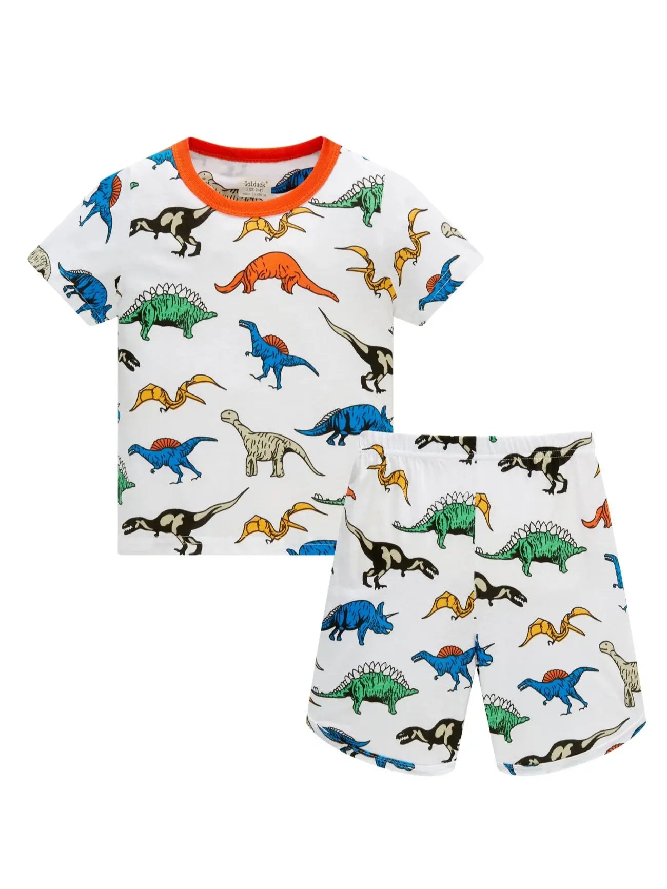 Manufacturer's in stock children's sleepwear cotton cartoon dinosaur boys' home clothes daily basic short sleeved underwear set