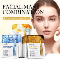 15pcs 24K Gold Hyaluronic Acid Face Mask Facial Firming Moisturizing Hydrating Brightening Facial Masks Skin Care Products