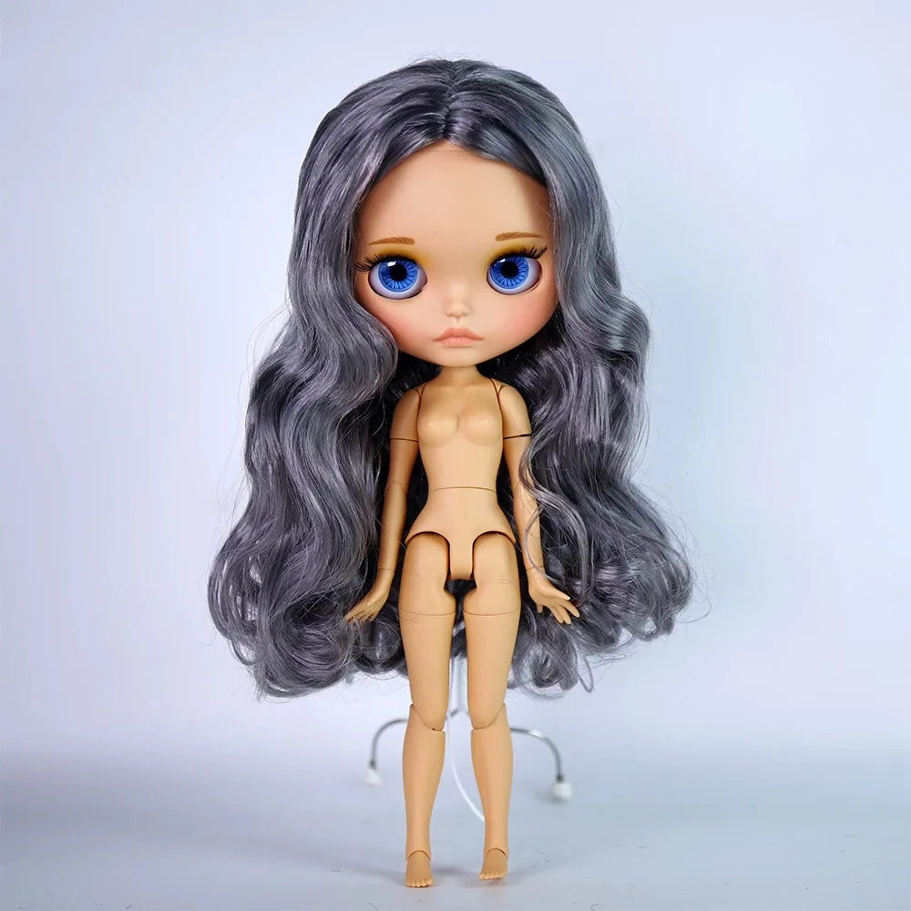 ICY DBS Blyth Doll Tan Skin Matte Face Glossy Face Pouting Lips 30CM BJD 19 Joints Body Doll DIY Make Up Costume Doll Gift Toy