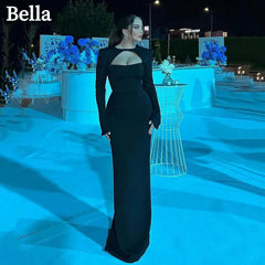 Black Satin Prom Dresses Detachable Shawl Mermaid Wedding Dress