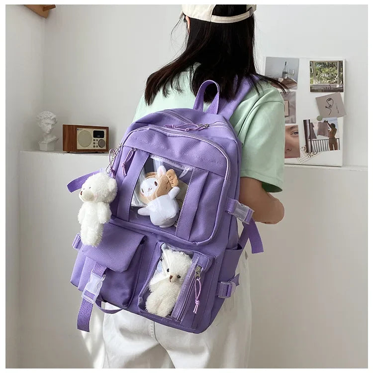 Girl's large capacity backpack, unique and cute student backpack