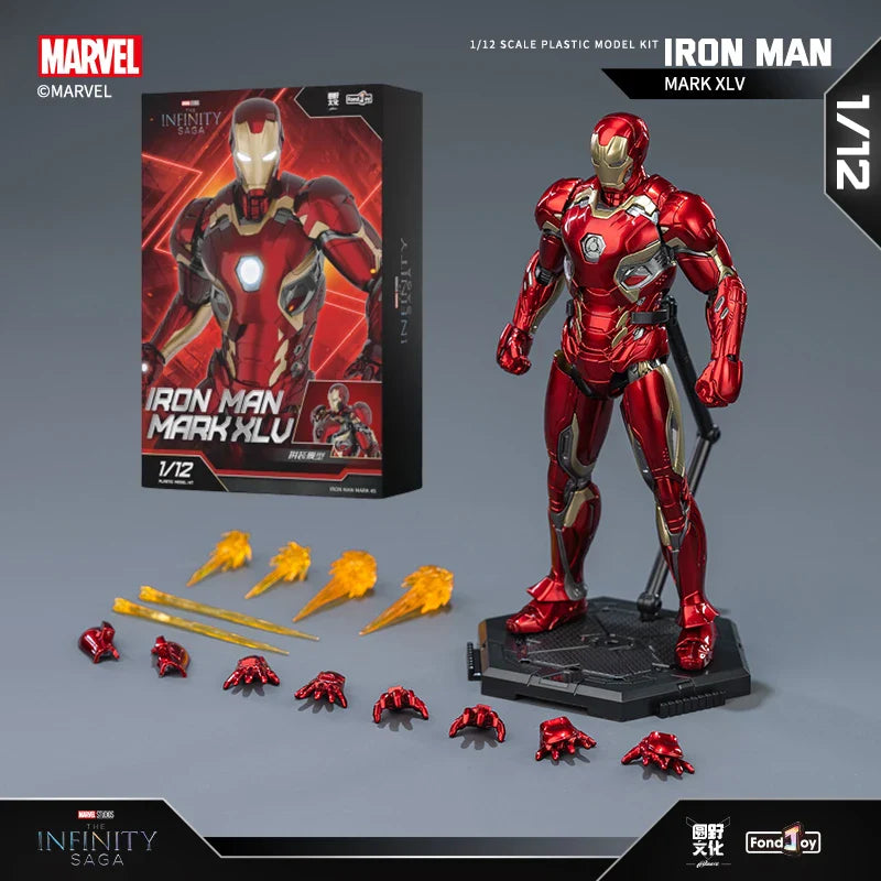 Original FondJoy Iron Man MK42 MK43 MK46MK5 MK6 MK7 DIY Toy Action Figure Tony Stark Legend Collection Anime Model Kids Gift