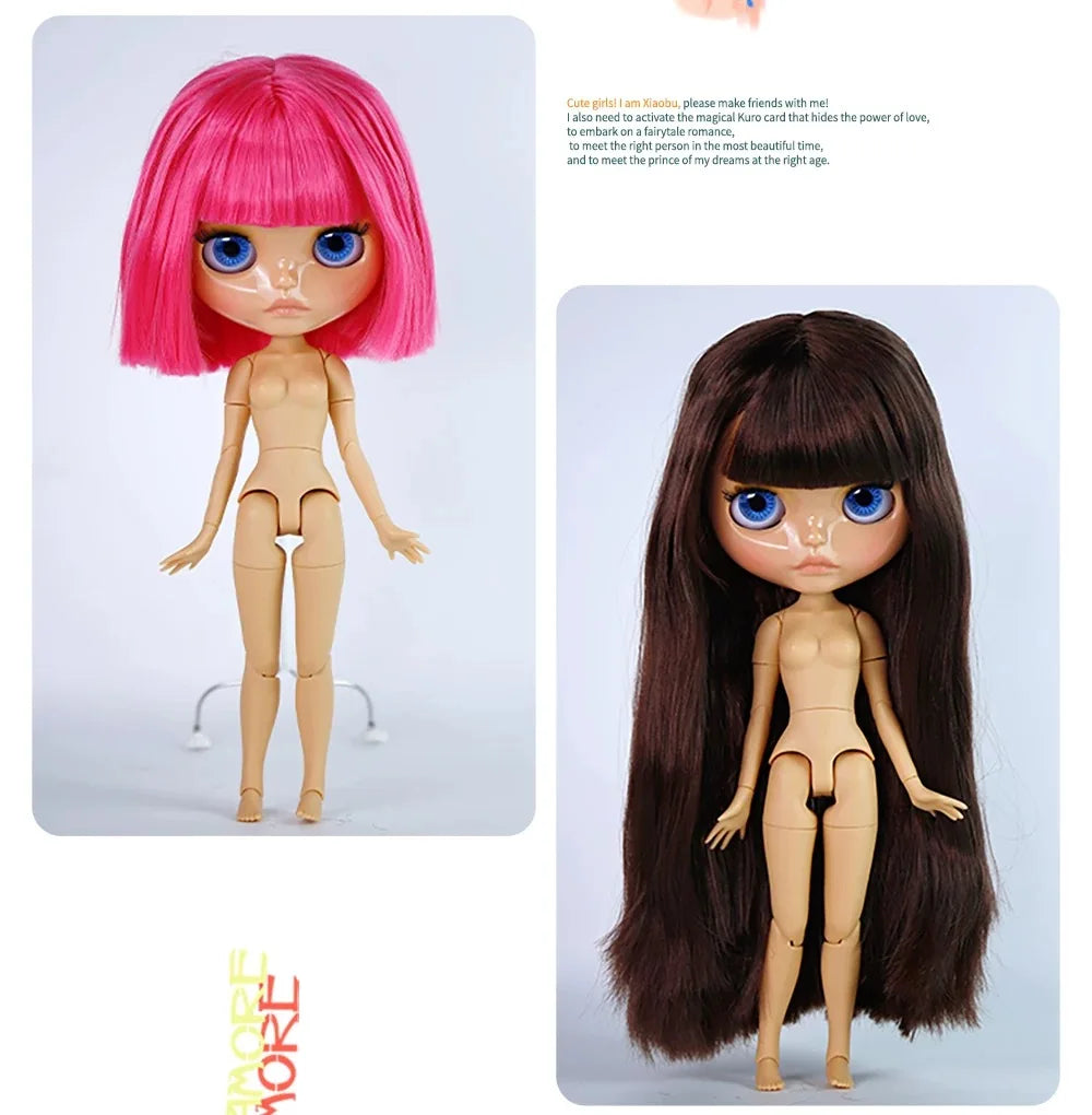 ICY DBS Blyth Doll Tan Skin Matte Face Glossy Face Pouting Lips 30CM BJD 19 Joints Body Doll DIY Make Up Costume Doll Gift Toy