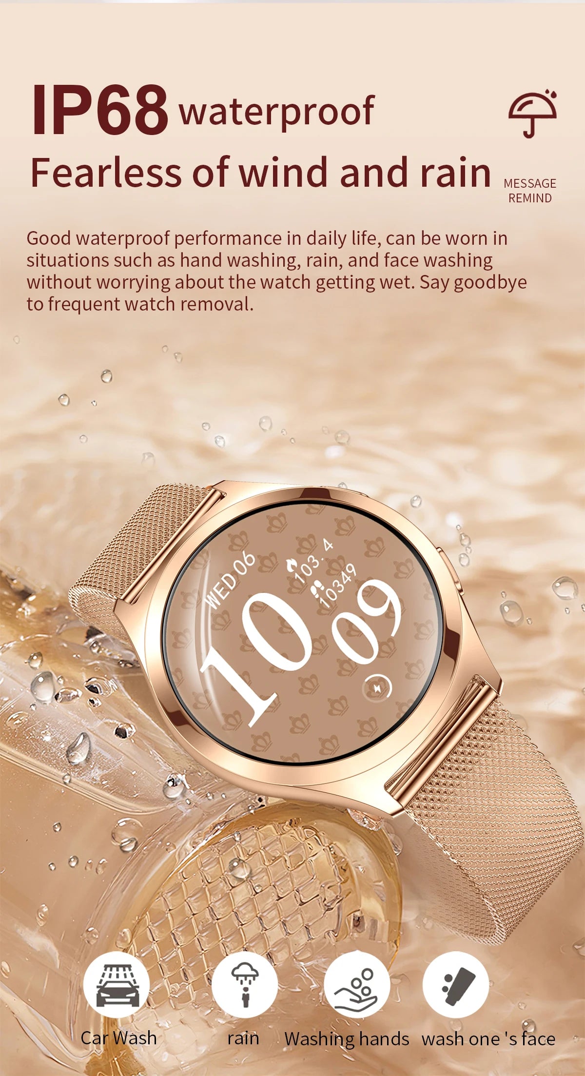LIGE Luxury 1.27" HD Screen Smart Watch Women Waterproof Bluetooth Call Women’s Bracelet Sports Health Monitor Ladies Smartwatch