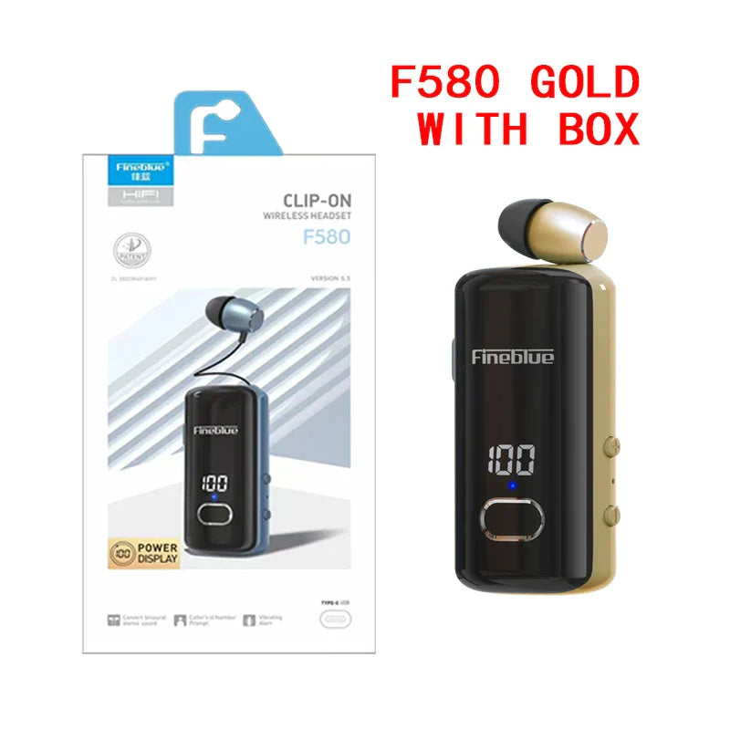 Fineblue F580 Wireless Earphone Bluetooth 5.3 Retractable Portable Headset Calls Remind Vibration Sport Run Headphone F920 F520