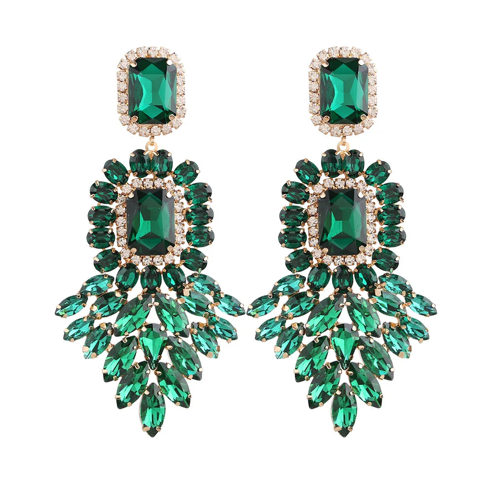 New Crystal Dangle Earrings For Women Rhinestone Earrings Weddings Ladies Party Fashion Jewelry Accessories Wholesale Gifts