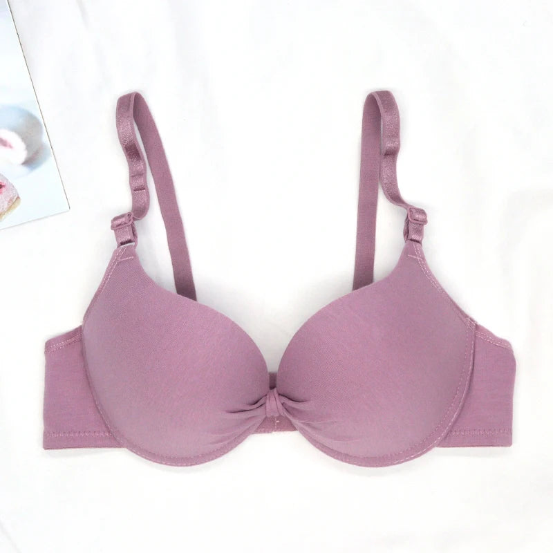 Bras for Women Cotton Deep V Underwire Ladies Brassiere Push Up Lingerie