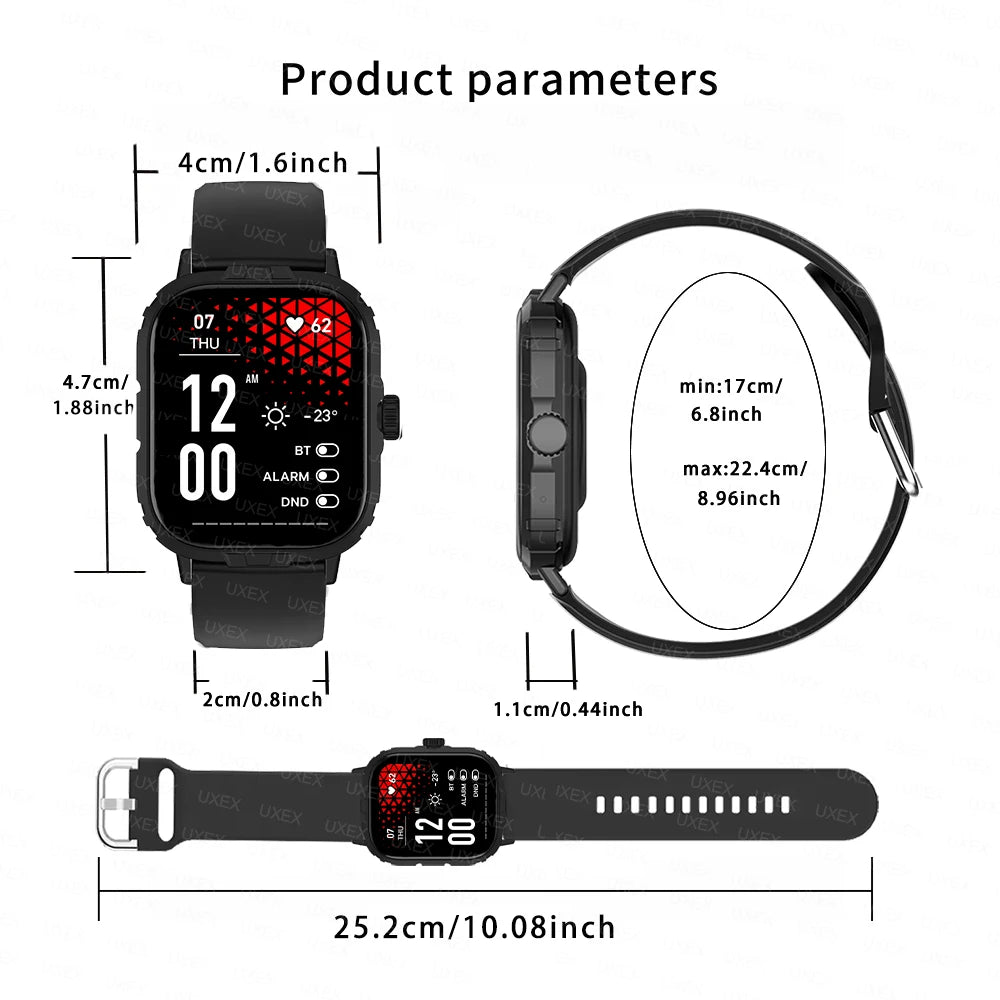2.01'' Sports Smart Watch Fitness Clock Health Monitor Waterproof Smartwatch Wireless Call Watches For Men Women IOS Xiaomi 2025