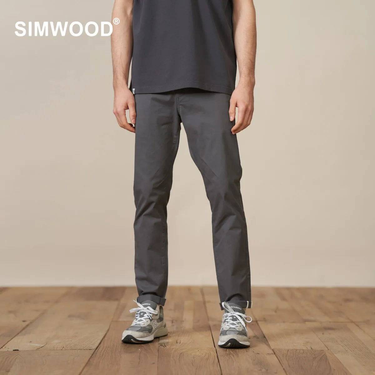 Tapered Pants Men Basic Comfortable Chinos Smart Casual