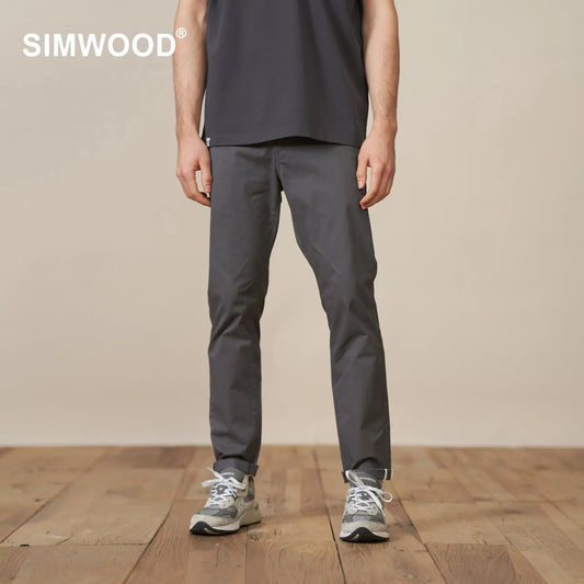 Tapered Pants Men Basic Comfortable Chinos Smart Casual