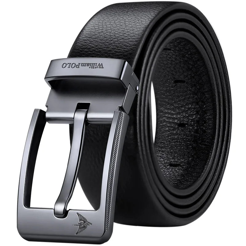 Men's leather casual belt, fashionable needle buckle business belt, personalized denim belt
