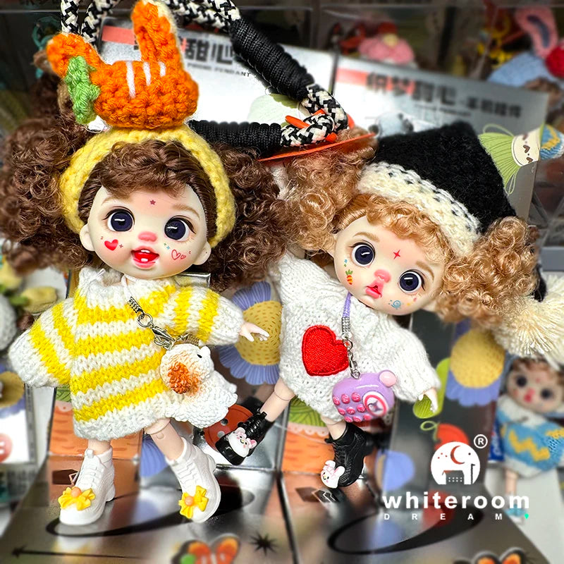 bjd doll Dolls for girls 13cm Labbu doll pocket mini blyth girl Doll Barbi Cry Baby Ball jointed doll Mobile phone Decoration