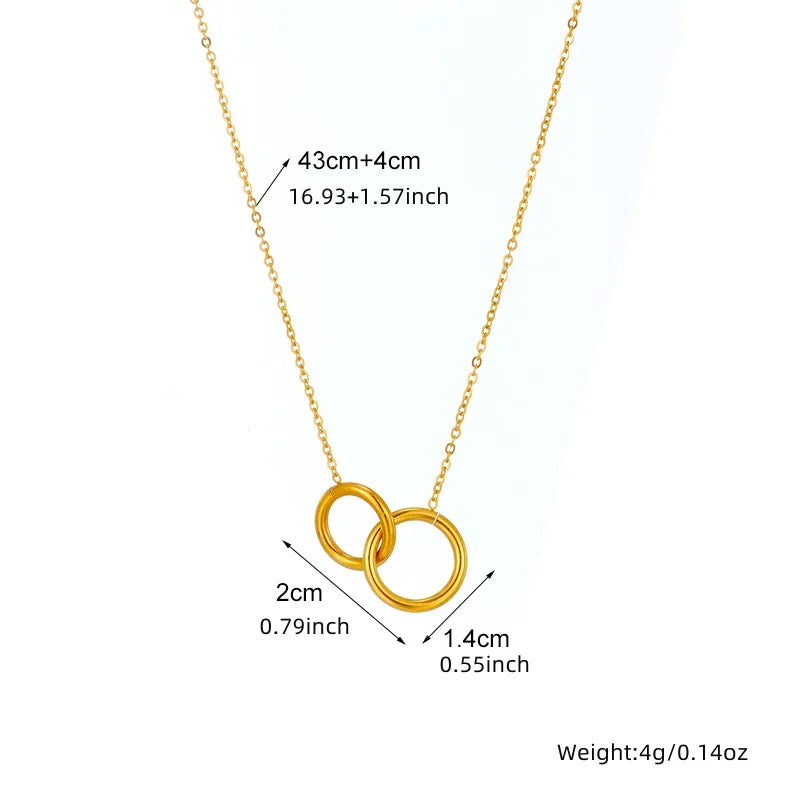 DIEYURO 316L Stainless Steel Simple Heart Love Circular Tassel Necklace Lady Trend Fashion Clavicle Chain Jewelry Glamorous Gift