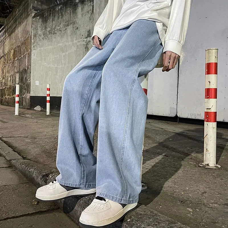 Men's Jeans Korean Version Student Casual Pants High Street Straight Loose