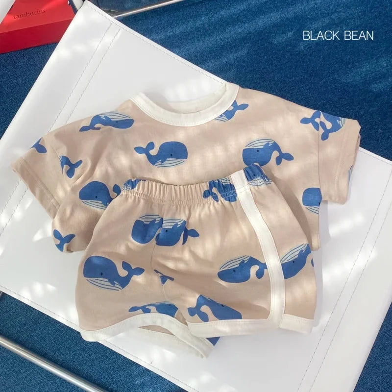 Baby Boy Clothing Set Toddler Kids Summer Clothes Cartoon T-shirt+Shorts 2Piece Suit Newborn Boy Girl Outfits Summer Tracksuits