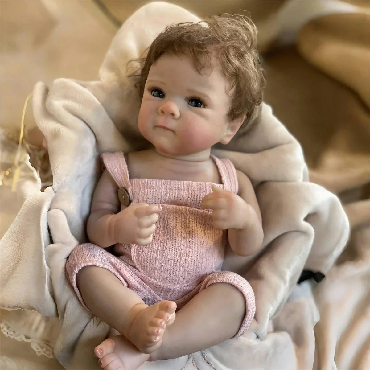 JOYORA 50CM Vinyl Realistic Baby Girl Doll Skin Visible Vein Newborn Size Doll Fashion Rebirth Doll Silicone Doll Easter Gift To