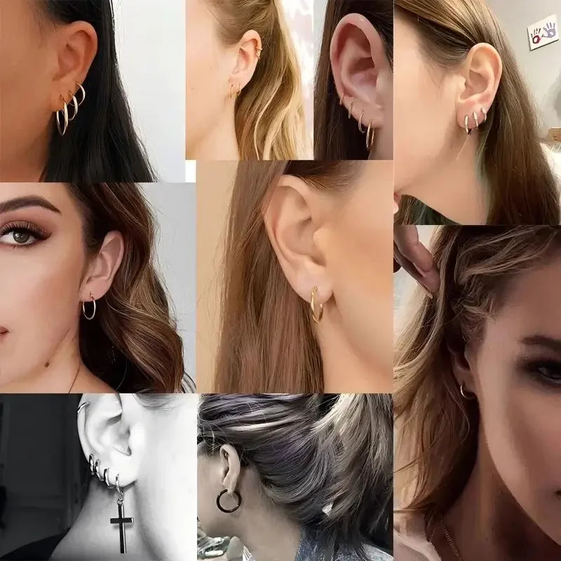 2PCS G23 Titanium Earring High Quality Hoop CZ Hinged Segment Round Nose Ring for Women Ear Cartilage Helix Piercing Anodizing