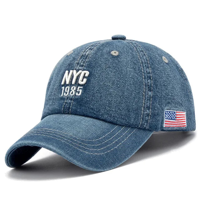 Denim Baseball Cap Men Women Embroidery Letter Jeans Snapback Hat