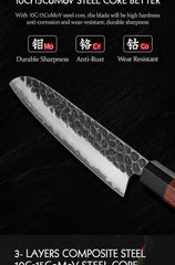 7 Inches Santoku Knife Three-layer Composite Steel Stainless Steel Kitchen