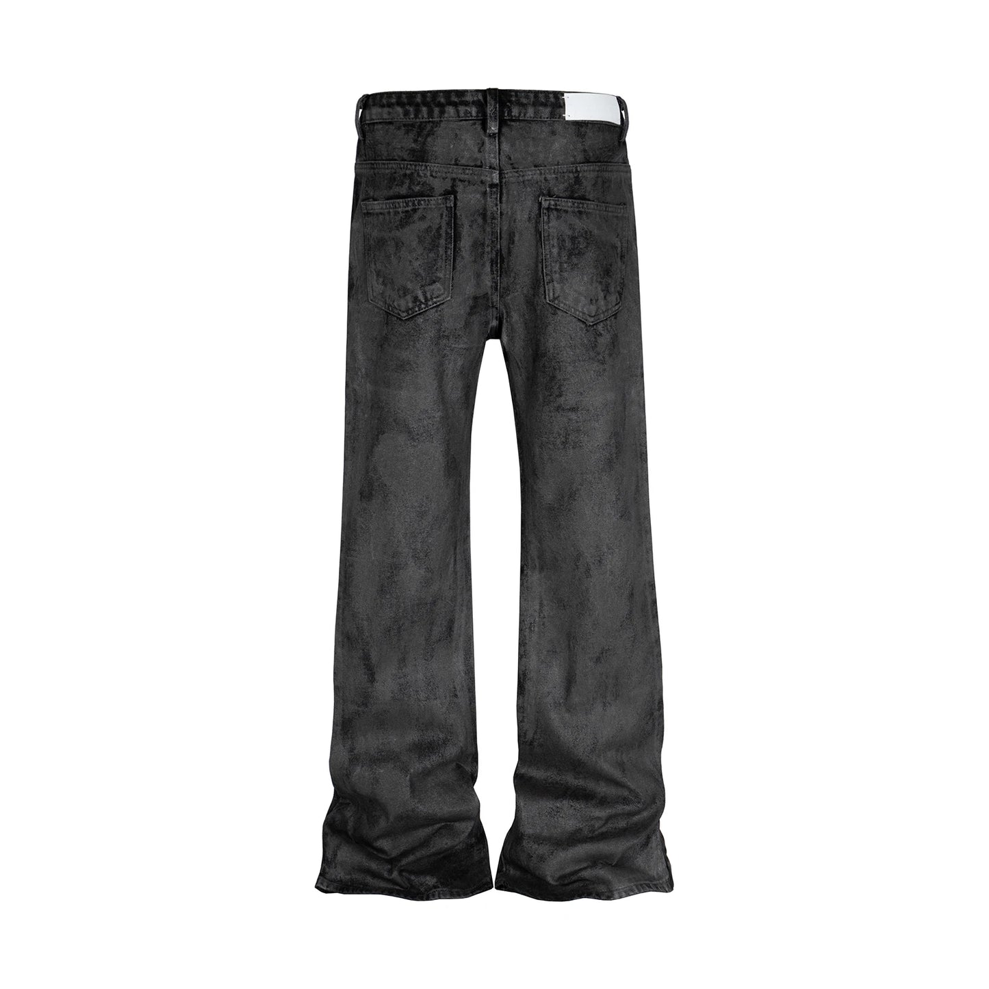 High Street Hand Brushed Glue Sparkling Baggy Flare Jeans for Men Y2k