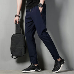 men's casual pants slim fit thin Korean version ice silk pants Jinlun sports pants