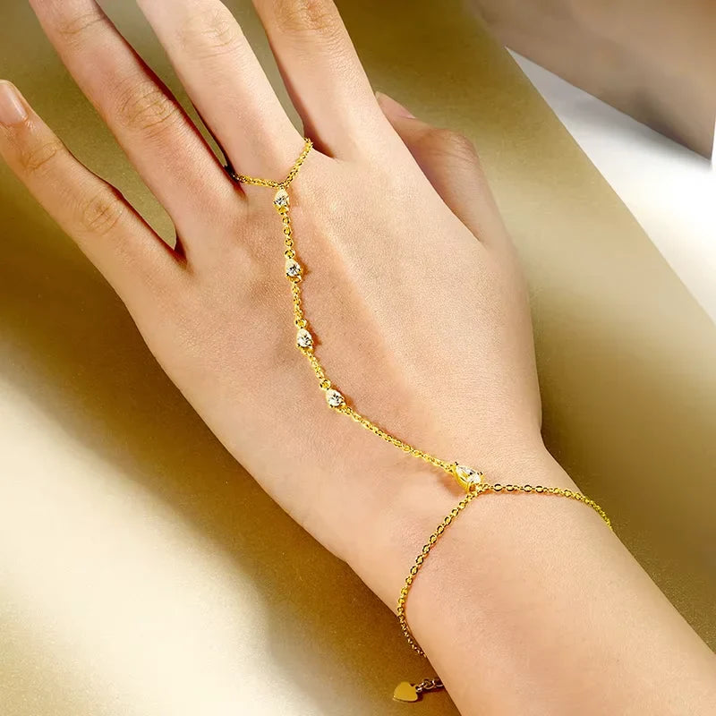 Smyoue Pear Cut Genuine Moissanite Bracelets for Women Girls Luxury Chain Lab Diamond S925 Sterling Silver Plated 18K Jewelry