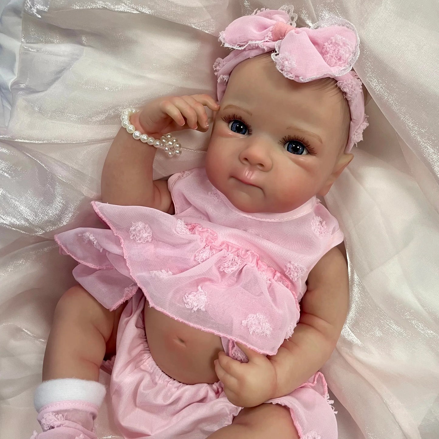 Two Options 18-19 Inch Reborn Baby Doll Girl Bettie Face Newborn Vinyl or Cloth 3D Skin Visible Veins Handmade Christmas Gift