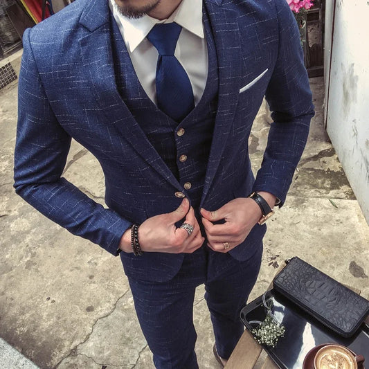 Tuxedo for Mens: Boutique (Blazer + Vest + Trousers) Men's British Style Business
