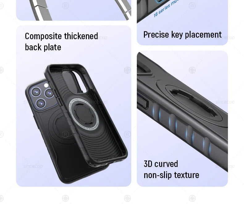 Magnetic Shockproof Case for iPhone 17 16 15 14 13 Pro Max Charging Protective Cover for Quad-style Bike/Motorcycle Mount/Holder