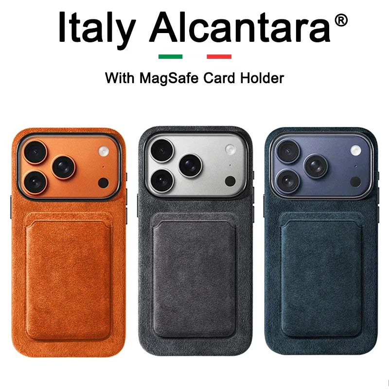 Italian Case for IPhone 17 Pro Max 17Pro with MagSafe Wallet Camera Button Magnetic Cover Orange Blue Protective Case