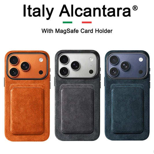 Italian Case for IPhone 17 Pro Max 17Pro with MagSafe Wallet Camera Button Magnetic Cover Orange Blue Protective Case