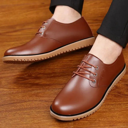 Men Casual Lether Shoes Breathable Male Formal Dress Oxfords Work Shoes British Style Luxury Designer Shoe Non Slip Office Flats