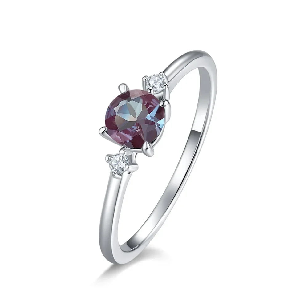 ALLNOEL 925 Sterling Silver Alexandrite Ring For Women Exquisite Style Fashionable Engagement rings Wedding Luxury diamond ring