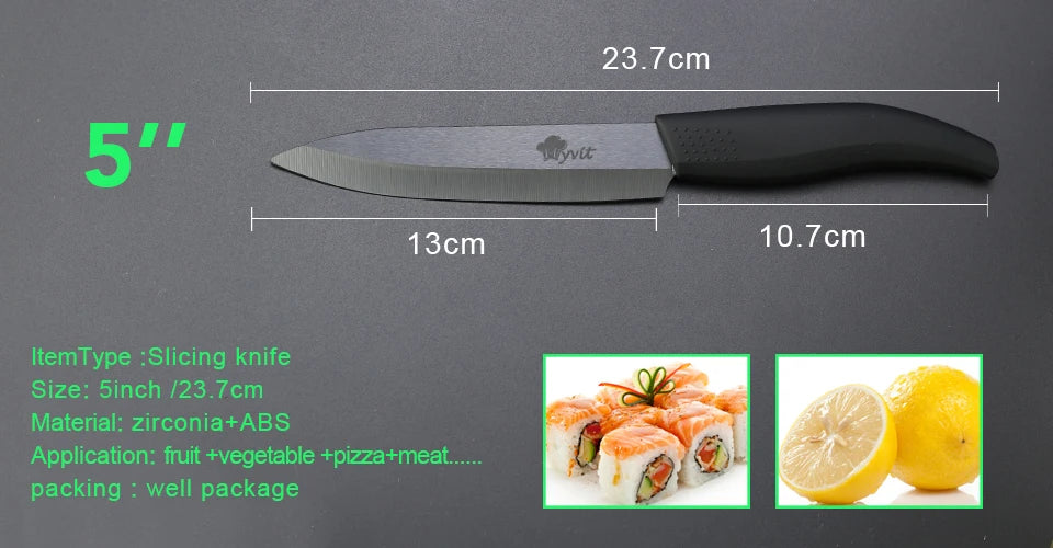 Ceramic Knife 3 4 5 6 inch Serrated Bread Knife Kitchen Black Zirconia Blade Knife