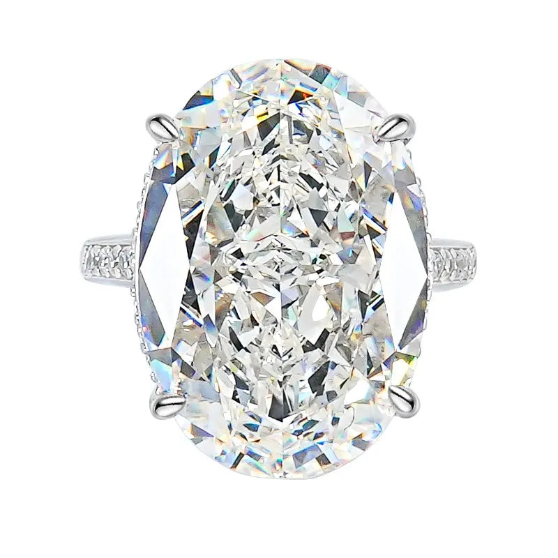 Big Luxury Lab Diamond Ring 20ct Vintage 100% Silver 925 Engagement Ring Jewelry for Women