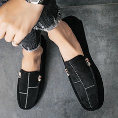 Casual Men Shoes Slip on Formal Loafers Moccasins Black Male