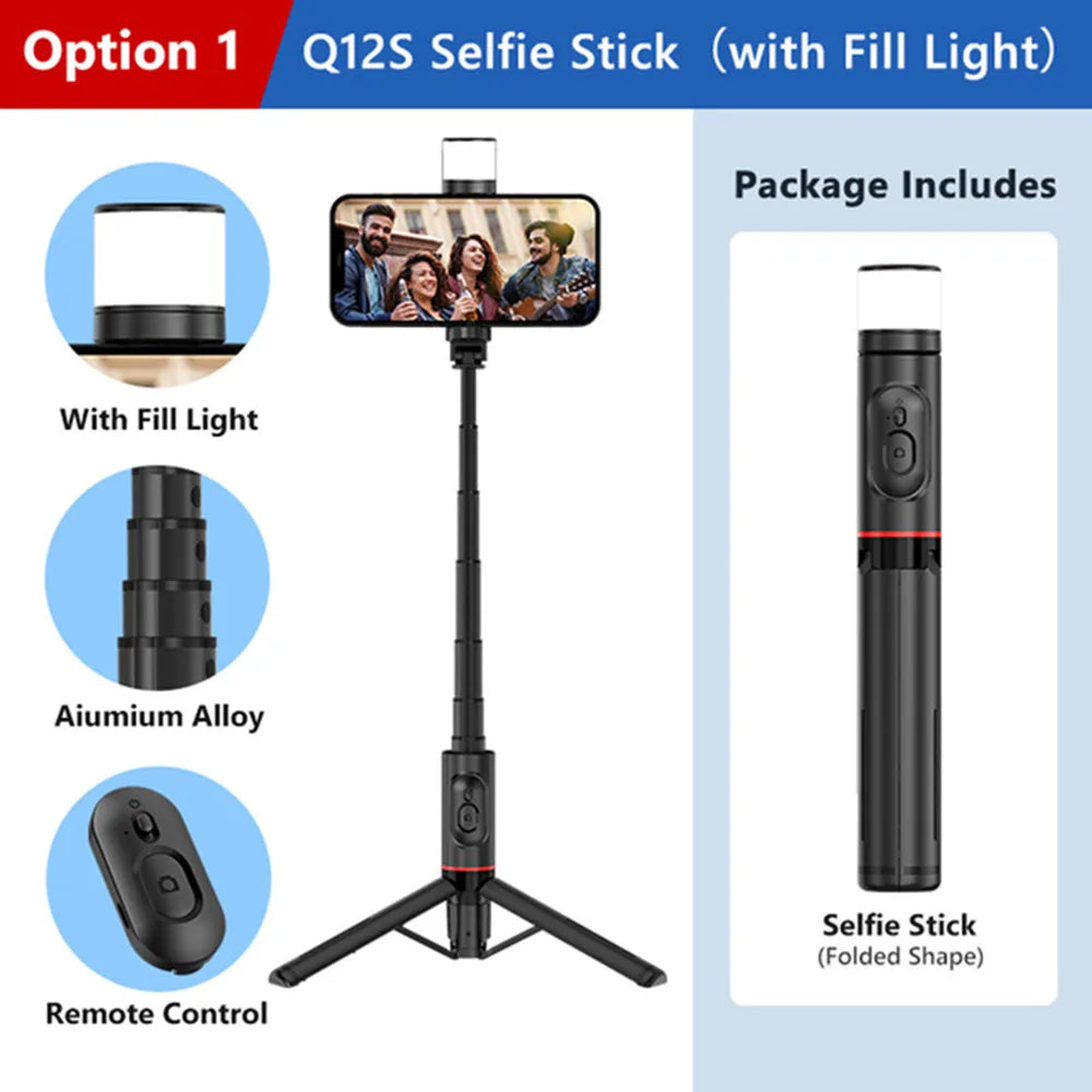 Monopod Remote Shutter Fill Light For iPhone Xiaomi Phone